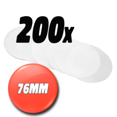 200 stk. mylar til 76mm badges