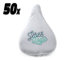 50 stk hvide sadel covers med eget motiv - budget