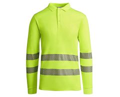 Polyester polo shirt med refleks og lange ærmer