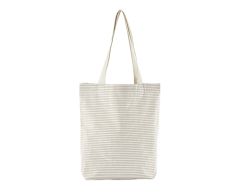 Stribet mulepose af økologisk bomuld med skulderrem 29 x 42 x 8 cm