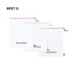 Opbevaringspose sæt af genbrugt polyester med farvede snor lukning