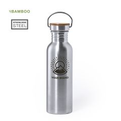 Vandflaske med mælkejunge design med bambus låg, 800 ml