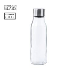 Transparent vandflaske med metal skruelåg, 550 ml