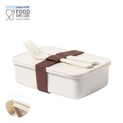 Madkasse sæt med elastisk strop, inkl. gaffel og kniv