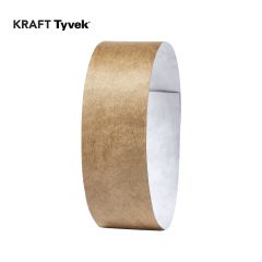 Kraft Tyvek armbånd m/u tryk, naturfarve
