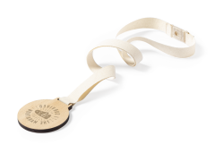 Træ medalje af træ og bomuld