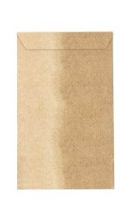 Kuvert af genbrugt kraftpapir 90 x 145 mm