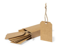 Kraft hangtag af genbrugt pap - 10 stk sæt