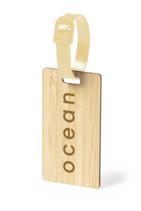 Baggage tag i bambus med mulighed for eget logo