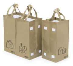 Affalds sorterings poser af genanvendt materiale