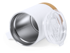 Sublimations krus med kork bund og drikkelåg