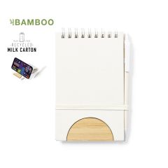 Notesbog af genbrugte mælke kartoner, inkl. kuglepen, A6