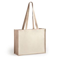 Jute og bomulds shopper net af laminerede materiale