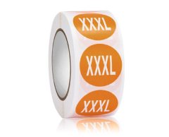 Orange XXXL størrelse klistermærker - 500 stk, 25mm