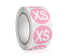 Lyserøde XS størrelse klistermærker - 500 stk, 25mm