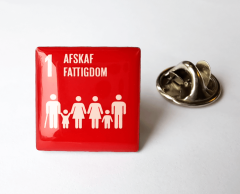 Afskaf fattigdom printet pin SDG verdensmål nr. 1
