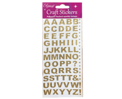 Selvklæbende bogstaver guld glimmer alfabet klistermærker