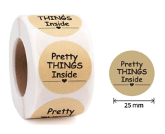 Pretty things inside - Klistermærker på rulle, 500 stk.