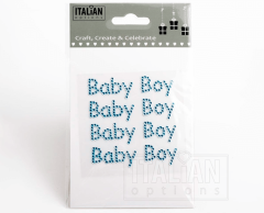 Baby boy lyseblå diamant stickers, 4 stk.