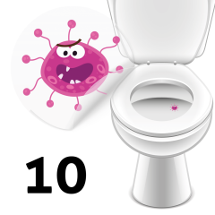 Monster toiletklistermærke 10 styk. pakke