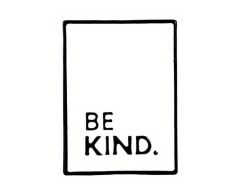 Be kind - hvid firkant pin