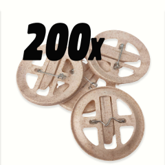 200 stk. biobadge bagsider med nål