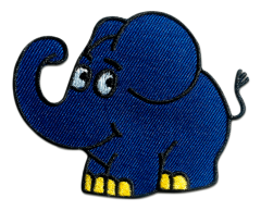 Blå elefant Die Maus strygemærke