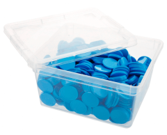 Blå plast poletter - pose med 500 stk.