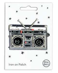 Boom box retro strygemærke