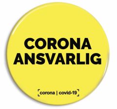 Corona ansvarlig badge gul 