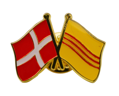 Danmark og det historiske flag fra Sydvietnam (Vietnam under Nguyen-dynastiet) venskabs pin