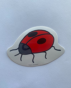 Mariehøne klistermærke - 75x55mm Diecut specialform
