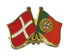 Danmark - Portugal venskabsflag emaljepin