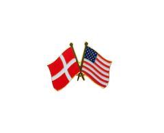 Danmark - USA venskabsflag emaljepin
