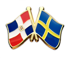 Den Dominikanske Republik - Sverige venskabsflag emaljepin