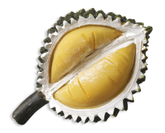 Durian frugt, 3D køleskabsmagnet, 62x40mm
