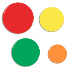 Farvede badges uden motiv