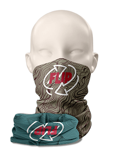 Dobbeltlag halsedisse med logo - vendbar