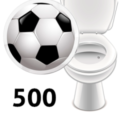 Toiletklistermærker - Fodbold - 500 styk