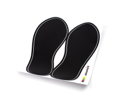 Sorte fodspor til gulvet 18cm 