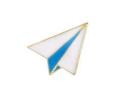 Foldet papirfly emalje pin 18x20mm