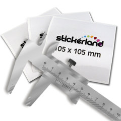 Klistermærker transparente egen størrelse CMYK