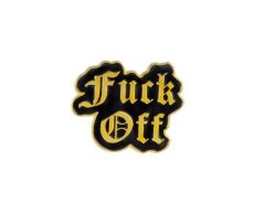 Fuck off - sort guld pin
