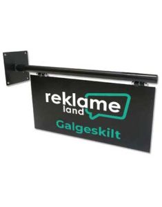 Galgeskilt i pulverlakret stål - stilrent og enkelt - vipper i vinden - Mulighed for logo på begge sider.