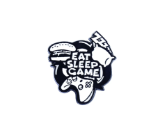 Eat sleep game pin