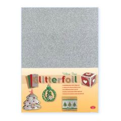 Glitterfolie sølv selvkæbende
