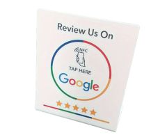Google anmeldelse PVC L skilt med NFC chip 120x140x50 mm