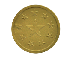 Guld poletter med stjerner 29 mm - Pose med 500 stk. 