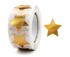 Guld Stjerne Klistermærker på rulle, 25mm, 500 stk. 