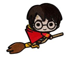 Harry Potter på flyvende kost strygemærke